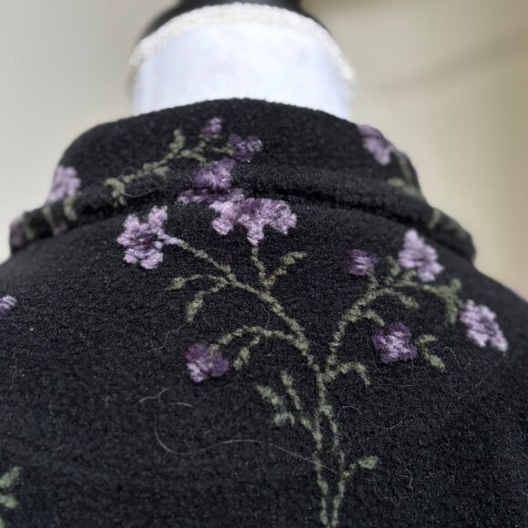 Straight Down Clothing Co. Vintage Casual Jacket Size M Button Down Black Purple - Picture 6 of 11